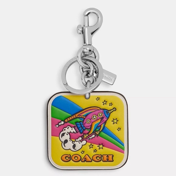 Coach Cosmic Collection Rocket Bag Charm in Silver/Multi Smooth Leather NWT - Picture 13 of 13